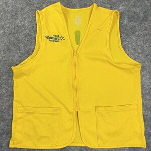 Walmart Proud Associate Embroidered Splash on Chest Employee Vest Yellow Med e
